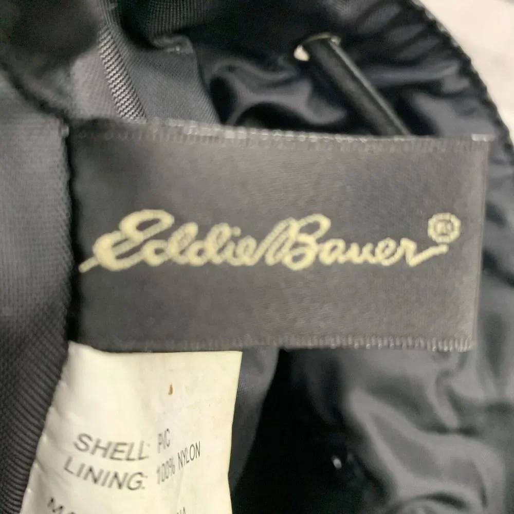 Eddie Bauer Black Faux Leather Backpack Versatile Travel Daypack‎ Diaper Bag